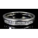 A Diamond Half Hoop Eternity Ring, Modern, in platinum mount, set with nine brilliant cut