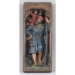 A Northern European Carved Oak Figure of St. Christopher Carrying the Infant Christ, 16th Century,