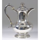 A William IV Plain Silver Baluster Shaped Hot Water Jug, by Joseph & John Angell I, London 1835, the