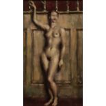 ***Colin Colahan (1897-1987) - Oil painting - "Monique" - Full length nude portrait, signed in black
