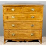 A George III Mahogany Chest of Drawers in Two Sections, with square edge to top, fitted two short