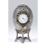 An Elizabeth II Silver and Silver Gilt "Easter Egg Clock", by The St. James House Company, London