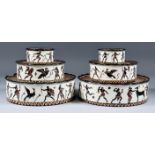 A Pair of Giustiniani Creamware Triple Table Stands of Etruscan Inspiration, Early 19th Century,