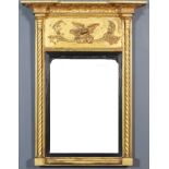 A Gilt Framed Rectangular Pier Glass, Early 19th Century, the broken pediment with acanthus