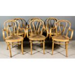 Six Late 19th/Early 20th Century Czechoslovakian "Mundus" and "J. & J. Kohn" Bentwood Armchairs