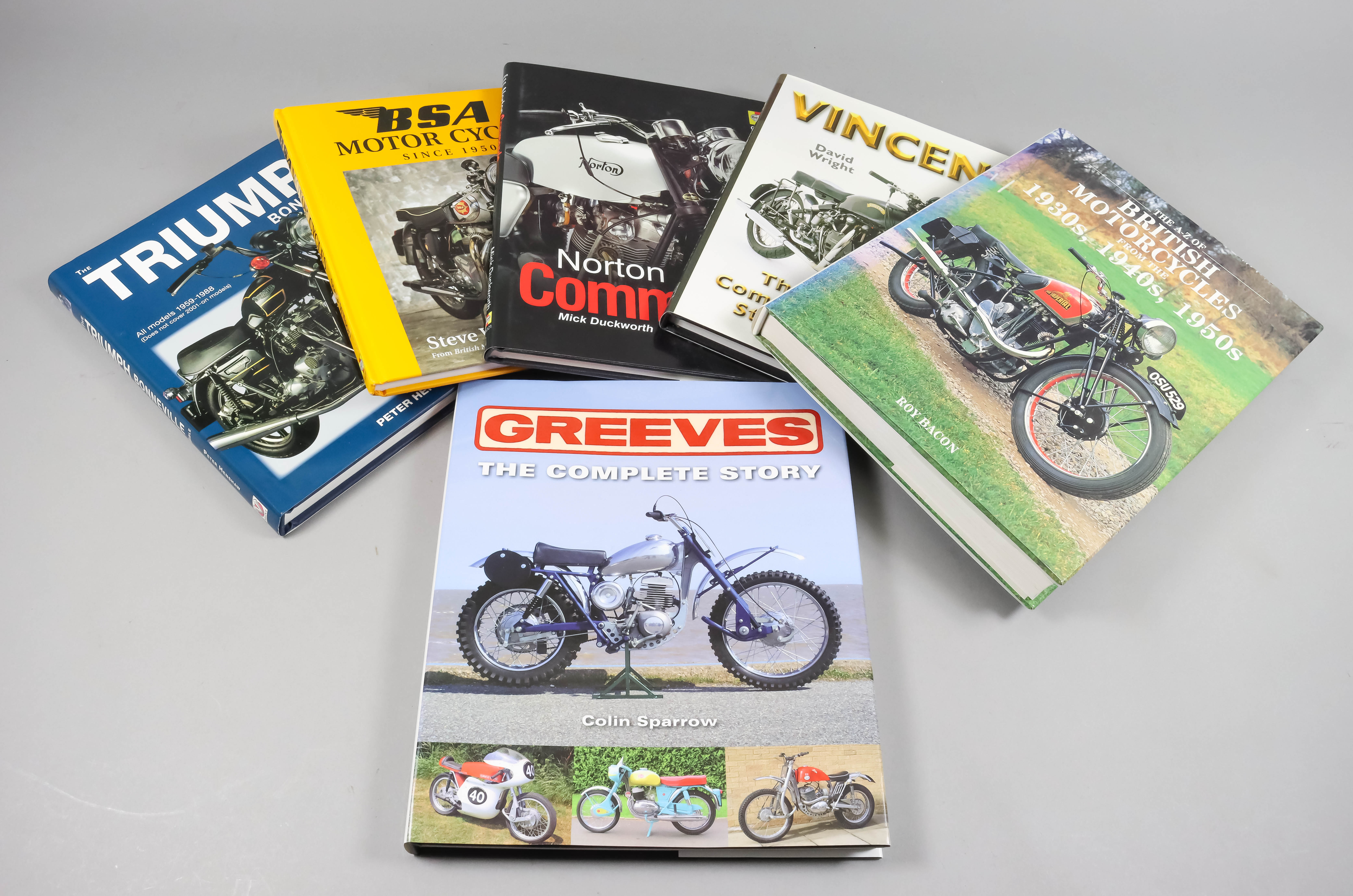 A Collection of Books of Motorcycle Interest, including - Colin Sparrow - "Greeves. The Complete