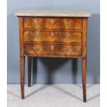 A 19th Century French Figured Mahogany Petite Commode in the Empire Manner, with fawn veined