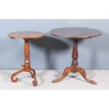 Two 19th Century Mahogany Circular Tripod Tables, the smaller table on turned central column and