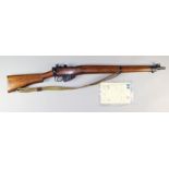 A .303 Calibre Deactivated Lee Enfield, No. 4 Mark 1/2 (FTR) Rifle, Serial No. T21272, 25ins wood