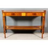 A Modern Mahogany Console Table of "Georgian" Design (en suite to breakfast table), the top and