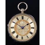 A Victorian Lady's 18ct Gold Cased Open Faced Pocket Watch, by George Lewis of Coventry, No.