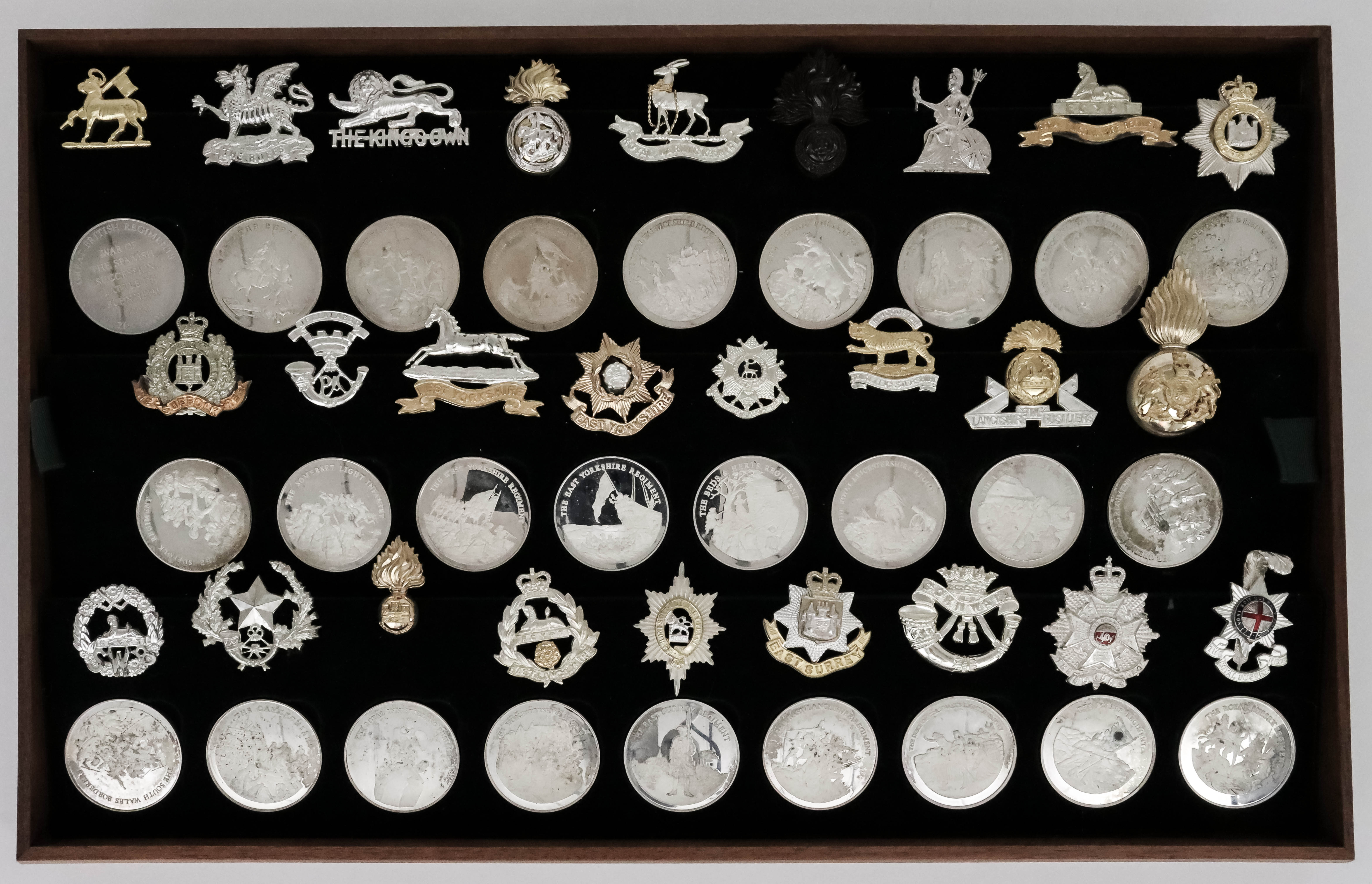 Great British Regiments - A Collection of Fifty-Two Elizabeth II Silver Medallions, by The