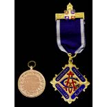A 9ct Gold and Enamel "Independent Order of Old Fellows" Medallion, to W. F. Jenkins from the