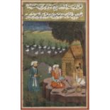 19th Century Indian School - Ink, watercolour and gouache - Three Indian miniature paintings with