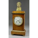 An Early 19th Century French Birdseye Maple and Gilt Brass Mounted Mantel Clock, by Pons, No. 111,