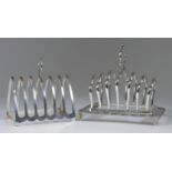 A George V Silver Rectangular Six-Division Toast Rack, and One Other, the rectangular rack by Robert