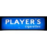 A Player's Cigarette Illuminated Electric Sign, circa 1960's, with white lettering on a blue ground,