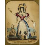 An Early Victorian Tinsel Picture, circa 1840 - "Miss Scott as Black Eyed Susan", 9.5ins x 7.5ins,