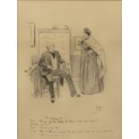 Phil May (1864-1903) - Ink Drawing - "The Healing Art", signed and dated '94, 11ins x 8.5ins, framed
