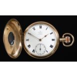 A George V 9ct Gold Half Hunting Cased Keyless "Coventry Astral" Pocket Watch, by J. Mason of