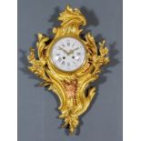 A Late 19th Century French Ormolu Cased Cartel Clock, No. 17213, the 5.5ins diameter domed enamel