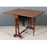A Victorian Mahogany Sutherland Table, with moulded edges to top, on twin turned end supports and