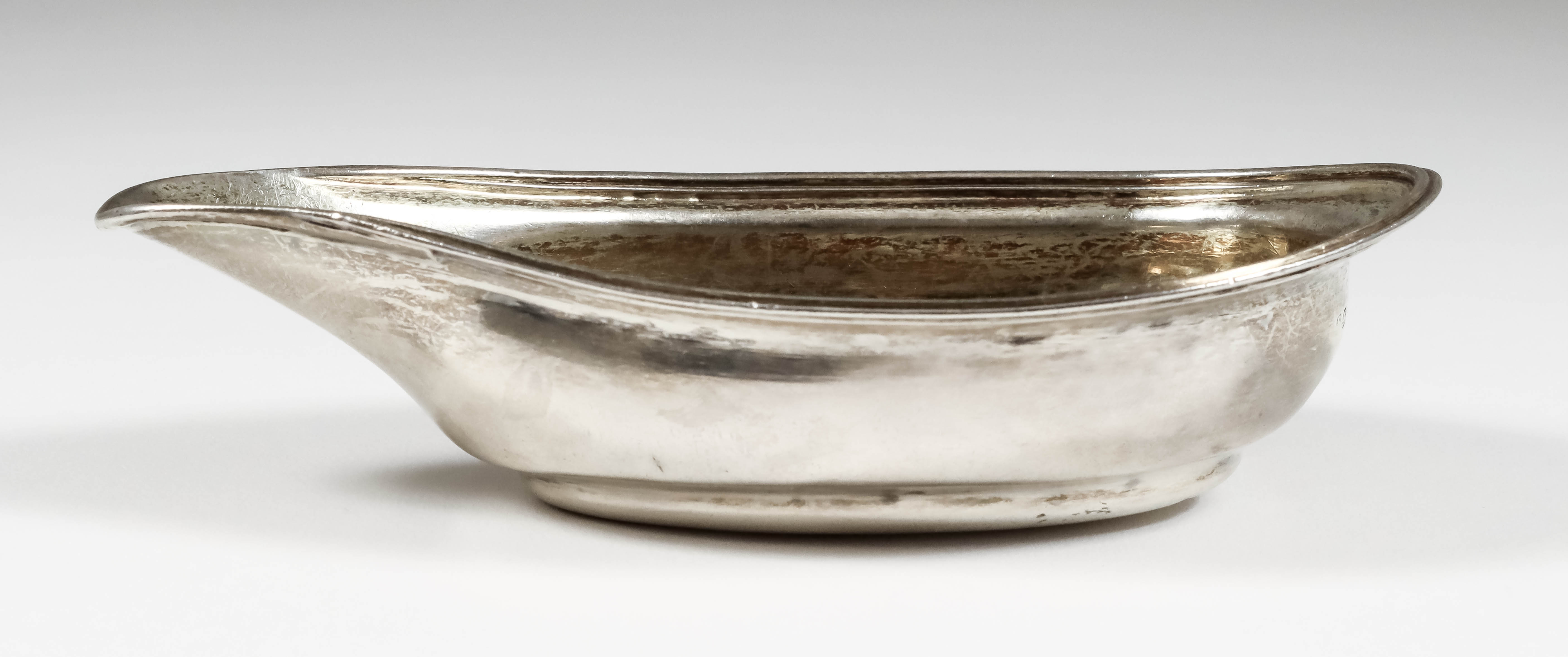 A Late George III Silver Oval Pap Boat, by ? S, London 1812, with moulded rim, 5.375ins overall,