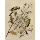 Gena Pont (20th Century) - Pair of watercolours - "Waxwings" and "Bullfinches", both signed in
