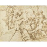 17th Century French School in the Manner of Nicholas Poussin (1594-1665) - Pen and wash drawing -