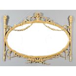 Late Gilt Framed Oval Wall Mirror, 19th/Early 20th Century, in the Neo-Classical manner, with ribbon