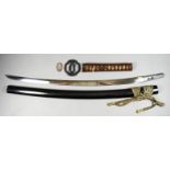 A 16th Century Japanese Wakizashi, the 27ins polished blade bearing good Hamon and silvered copper