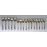Eleven George V Silver Teaspoons and a mixed lot of Silver Teaspoons and Condiment Spoons, the