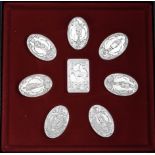 The Guards Regiments - A Collection of Eight "Sterling" Silver boxes, seven oval and one