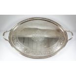 A Good George III Silver Oval Two-Handled Tray, by John Crouch I & Thomas Hannam, London 1795, the