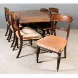 An 18th Century Mahogany Dropleaf Cottage Dining Table and a Set of Six George IV Mahogany Dining