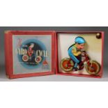 Lines Brothers Tri-Ang Tinplate Toy - "Gyro Cycle", in original fitted box with unopened bottle of