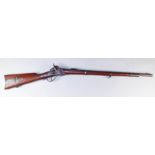 A Good 19th Century .52 Calibre Military Model Three Band Percussion Carbine, by Sharps, the 30ins