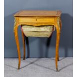 A 19th Century French Satinwood Rectangular Worktable, of slight serpentine outline, inlaid with