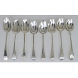 A Pair of George III Silver Old English Pattern Tablespoons, and a mixed lot of silver flatware, the