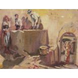 Marguerite Frear Benson (1887-1934) - Oil painting - "Anticoli Corrado, Roma" - Figures in a
