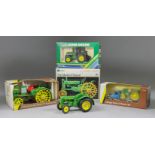 A Small Collection of ERTL Diecast Model Tractors, comprising - "The Model A Tractor", "John Deere