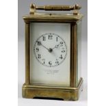 A Late 19th/Early 20th Century French Carriage Clock, No. 4539, retailed by Goldsmiths Company,
