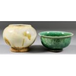 A Chinese Celadon Glazed Bowl, with out-turned rim, 2.25ins (5.7cm) high, and a Chinese stoneware