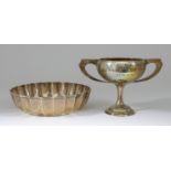 A George V Silver Circular Bowl and a Silver Two-Handled Prize Cup, both "Paul E. Derrick