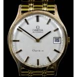 An Omega Automatic Wristwatch, 1970's, 18ct Gold Cased, the silvered dial with numeral batons and