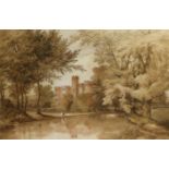 James Bourne (1773-1854) - Pair of watercolours - "Views of Hertford Castle", each 12.75ins x 19ins,