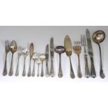 A 20th Century French Plated Table Service for Six Place Settings, by Christofle, with shaped and
