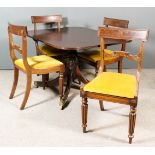 A 19th Century Mahogany Rectangular Breakfast Table and a Set of Four George IV Mahogany Dining