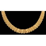 A 9ct Gold Five Row Flat Link Necklace, Modern, 430mm overall, gross weight 35g