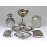 A Victorian Silver Oval Dish of Lobed Outline, and mixed silverware, the dish by Horace Woodward &